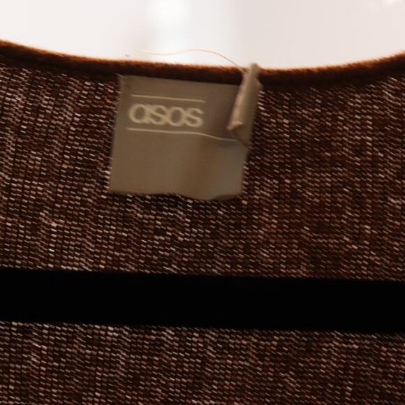 ASOS Oversized Brown Knit Poncho Sweater Tunic - Picture 6 of 7